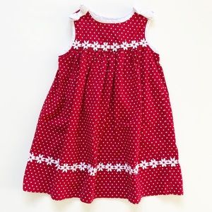 Rare Editions 4T Red & White Dot Daisy Dress